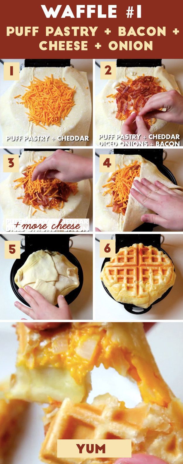 Puff Pastry + Bacon + Cheese + Onion = waffle perfection