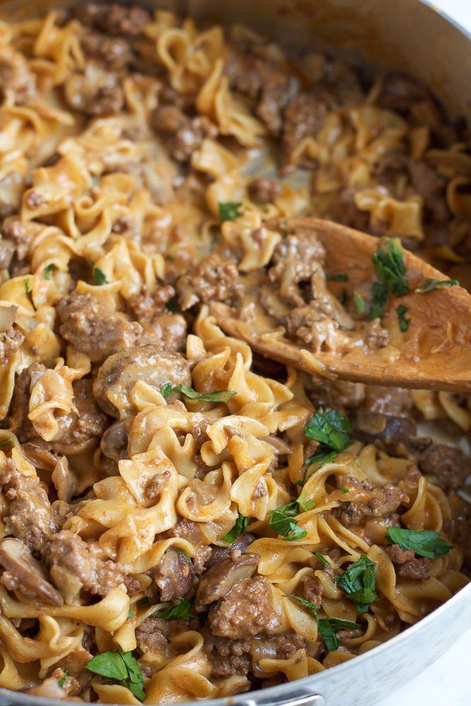 Quick, easy and delicious One Pot Beef Stroganoff!! Perfect for a weeknight meal and will have your family