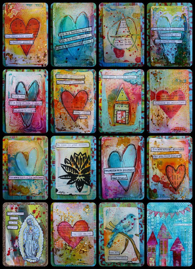 Recycled Mixed Media Plying Cards tutorial, Made by Nicole  (I LOVE USING PLAYINGCARDS for minibooks/ stuf