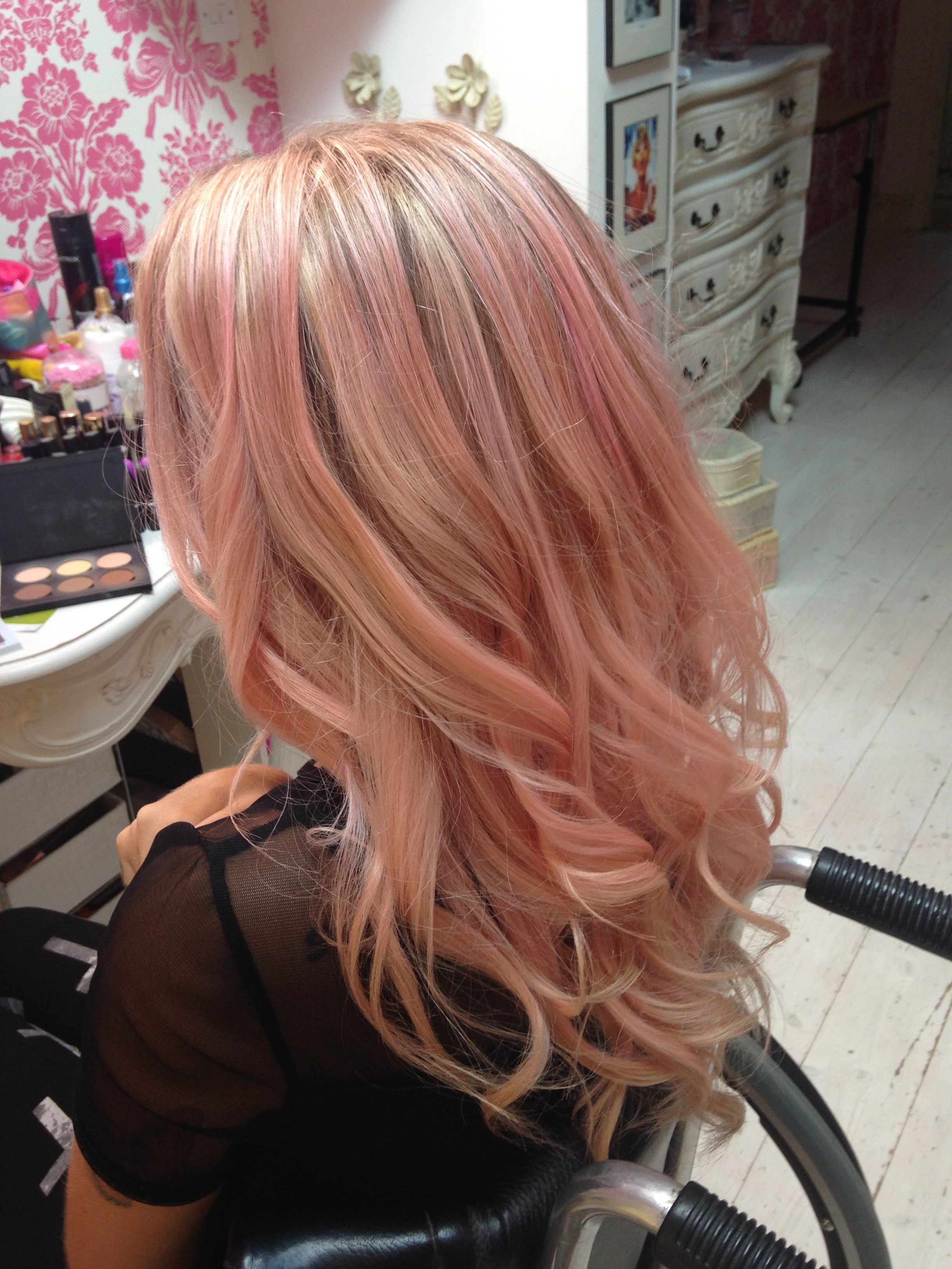 rose gold highlights blonde – Google Search
