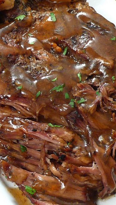 Slow Cooker “Melt in Your Mouth” Pot Roast ~ The meat is juicy and fall-apart tender. The vegetables are c