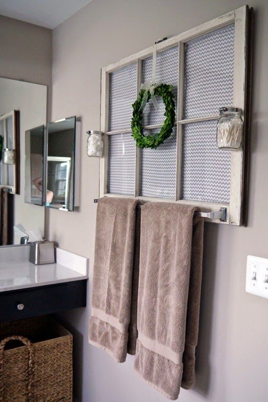 Strawberry Jam House: Old Wooden Window turned Towel Rack