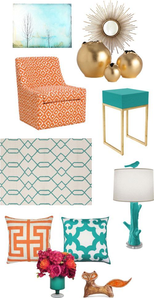 Tangerine + Teal Color Combo via The Blissful Bee Blog