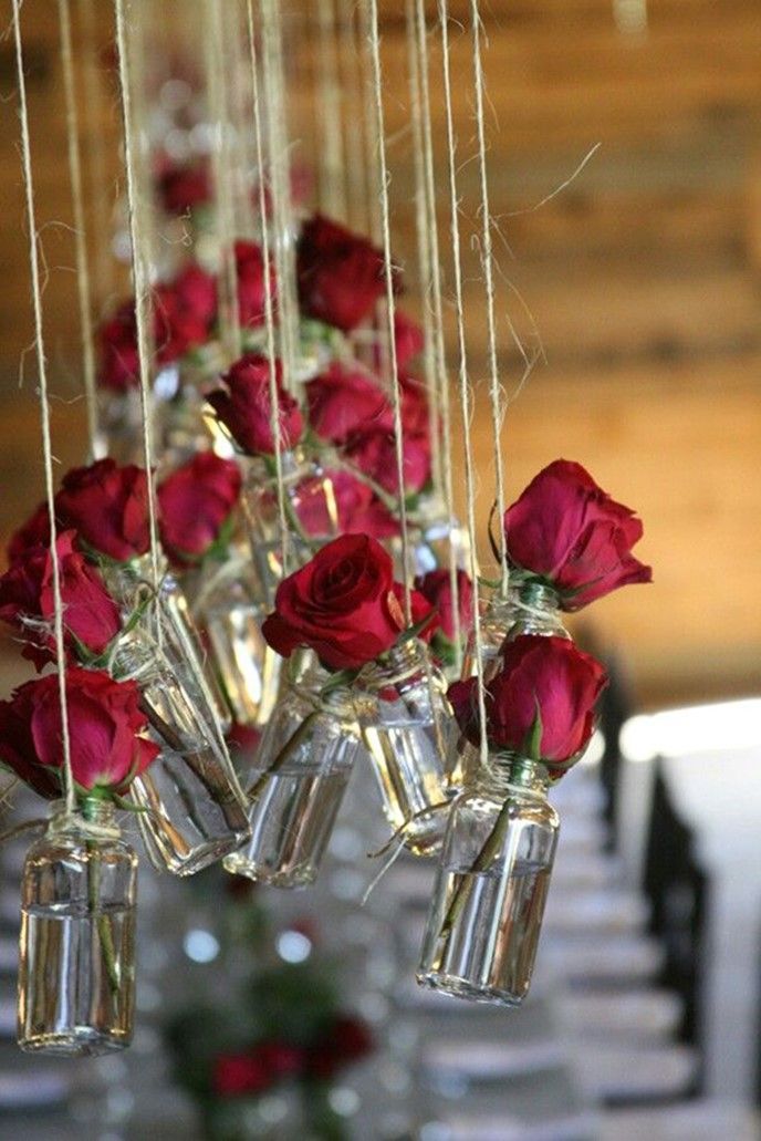 The original design of roses. Romantic decoration ideas for Valentine’s day for her and for him