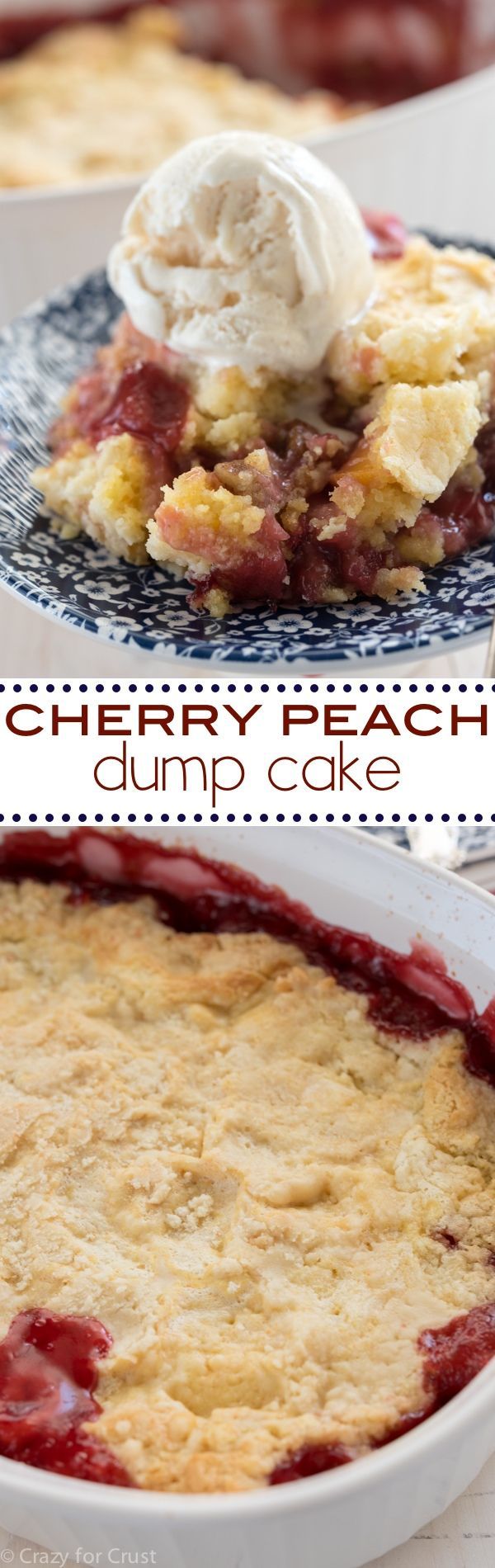 This Cherry Peach Dump Cake is the perfect easy and fast potluck recipe! It’s simple and cheap to make wit