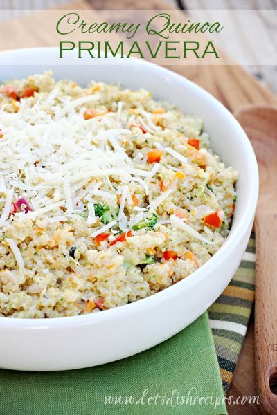 This Creamy Quinoa Primavera is loaded with fresh vegetables. It’s a great side or healthy, light lunch.