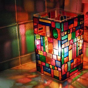 This Stained Glass Mosaic Lamp looks stunningly gorgeous, but it’s simple enough for a kid to make! Just l