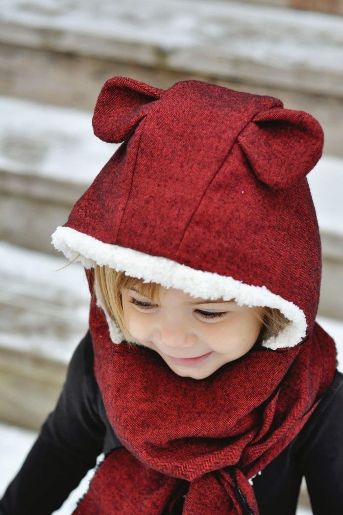 Use your favorite hood pattern to make this easy custom flannel hooded scarf | adirondack inspired for ima