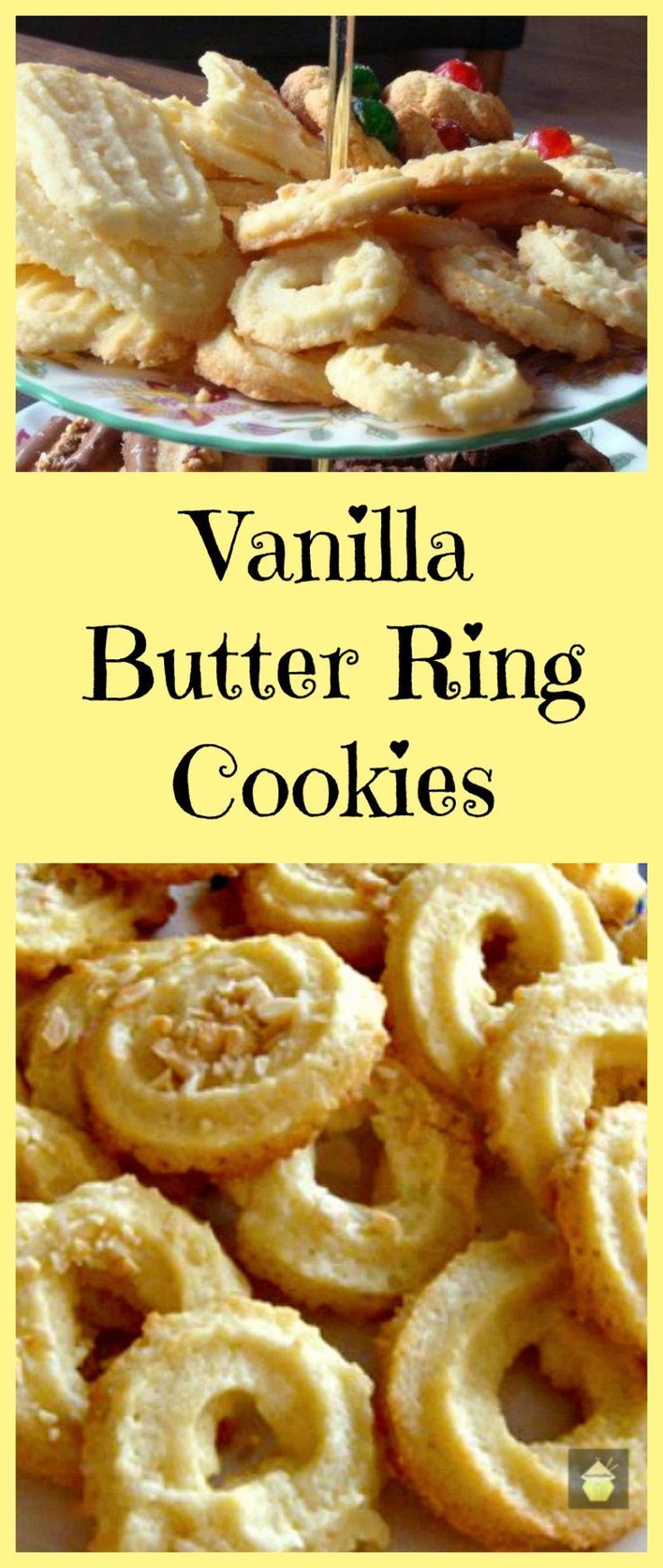 Vanilla Butter Ring Cookies. These little cookies have a wonderful vanilla flavor and melt in your mouth.