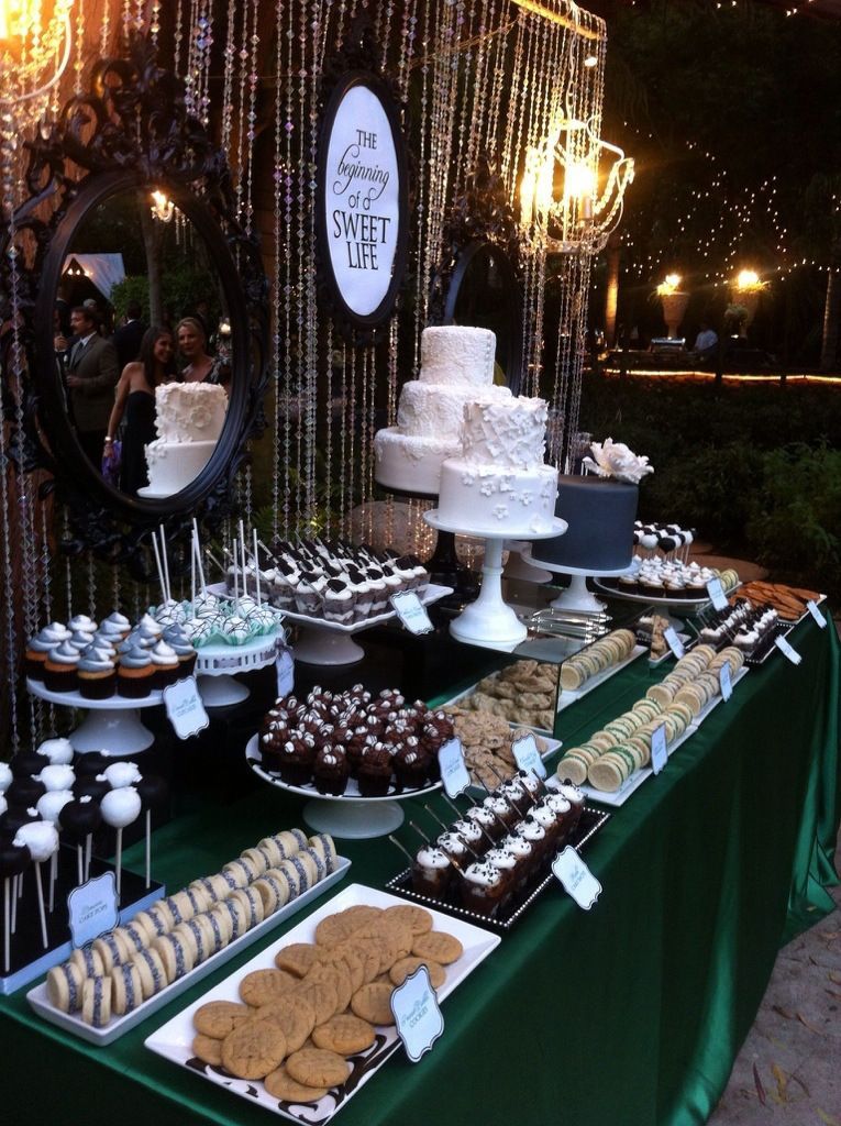 Wedding Sweets Table. We are nit cake lovers, but this incorporates everything for desserts :) Check out D