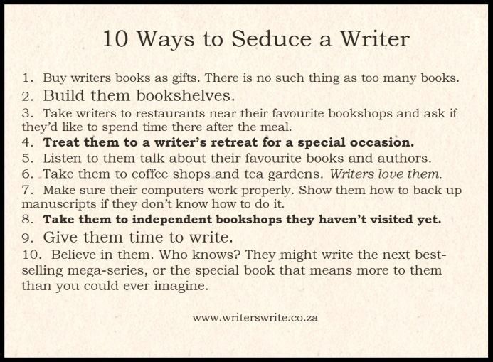 10 Ways to Seduce a Writer – Writers Write