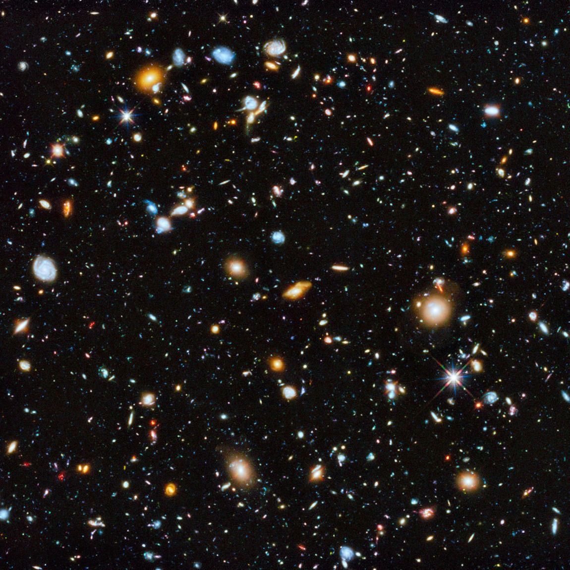 10,000 galaxies as photographed by Hubble Space Telescope (2014).