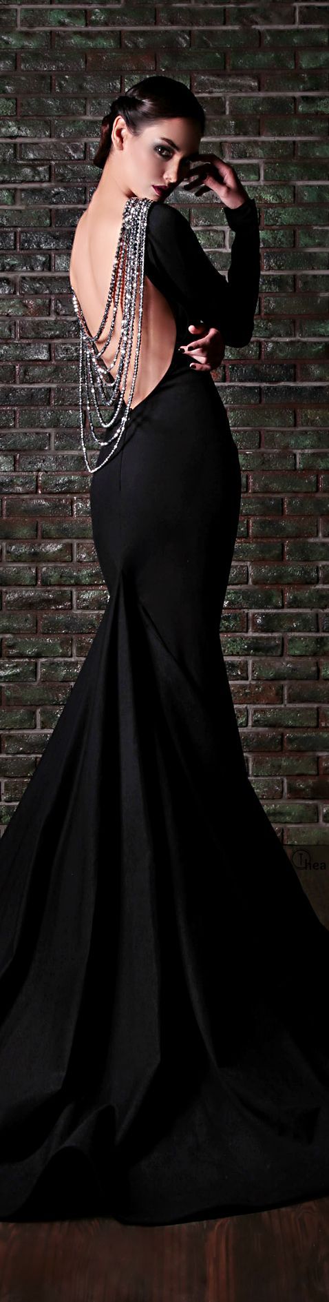 13 Most Beautiful Long Black Dresses From RAMI KADI, click to see all–I’ll wear this one when you’re supe