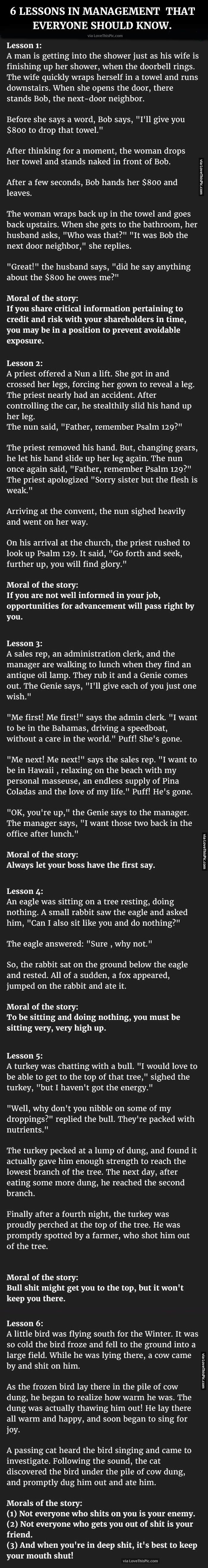 6 Lessons In Management That Everyone Should Know funny jokes story lol funny quote funny quotes funny say