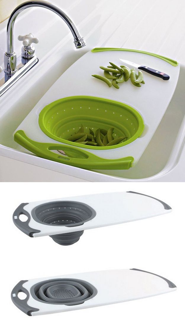An All-In-One Over-the-Sink Cutting Board | 33 Insanely Clever Things Your Small Apartment Needs