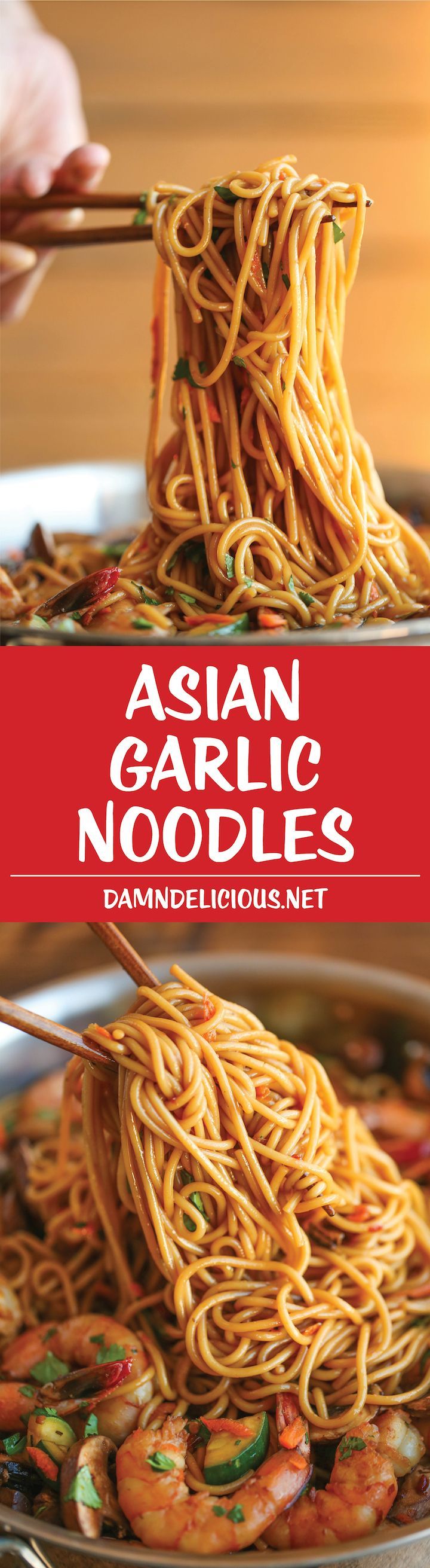 Asian Garlic Noodles – Easy peasy Asian noodle stir-fry using pantry ingredients that you already have on