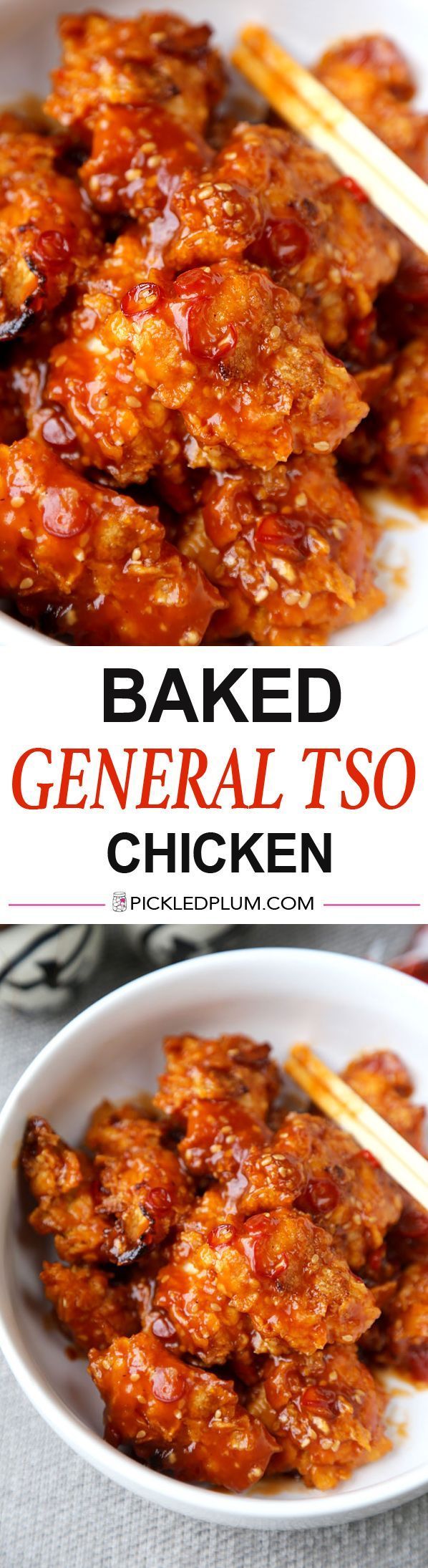 Baked General Tso Chicken Recipe – Crushed Cornflakes imitate fried chicken so well you’ll forget you are