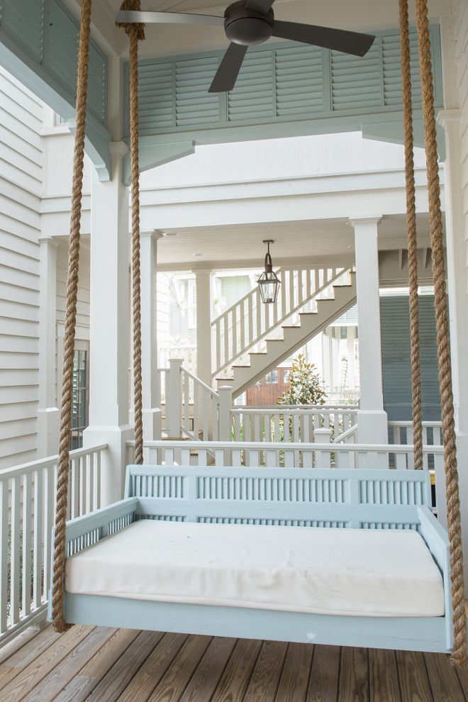 Beach House with Transitional Coastal Interiors Trim and Main Body Paint Colors: Benjamin Moore HC 172 Rev