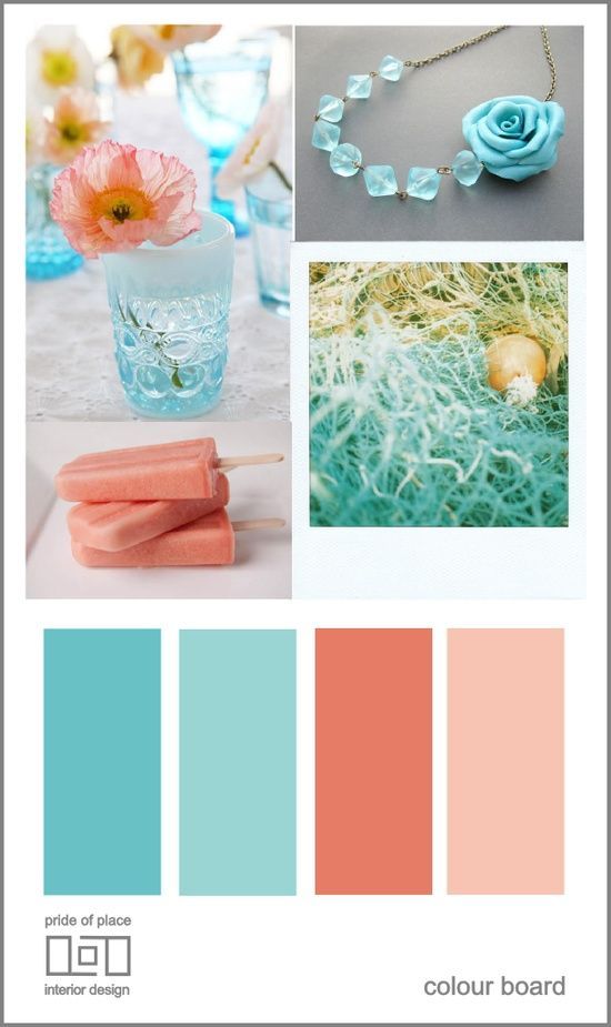 beach wedding color schemes | Beach Weddings / Teal and Coral color scheme