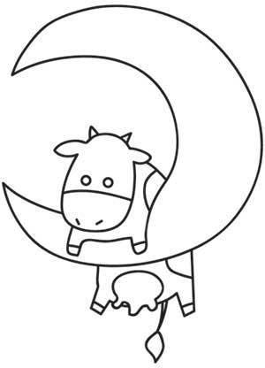 cow having trouble jumping over the moon ( possible onesie )