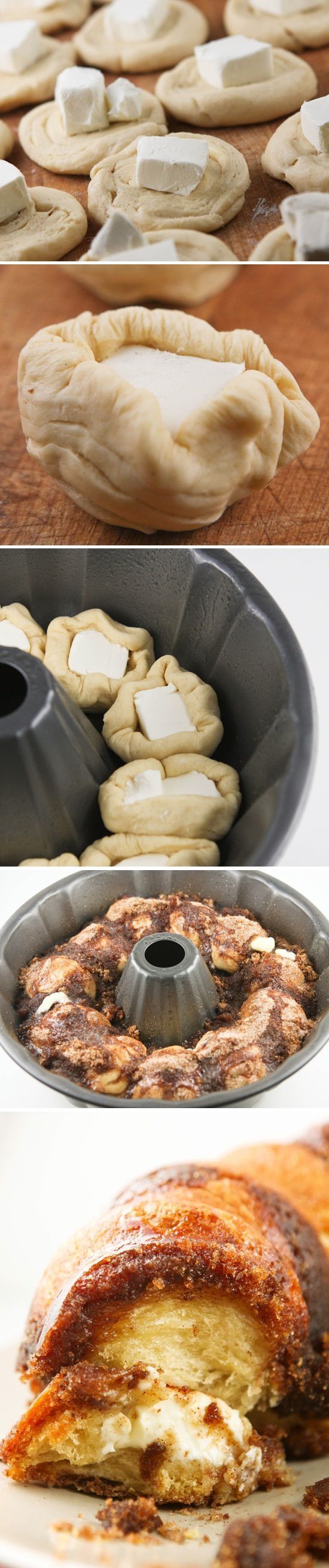 Cream Cheese Stuffed Monkey Bread Super Recipe – bread, breakfast, cheese, food, recipes