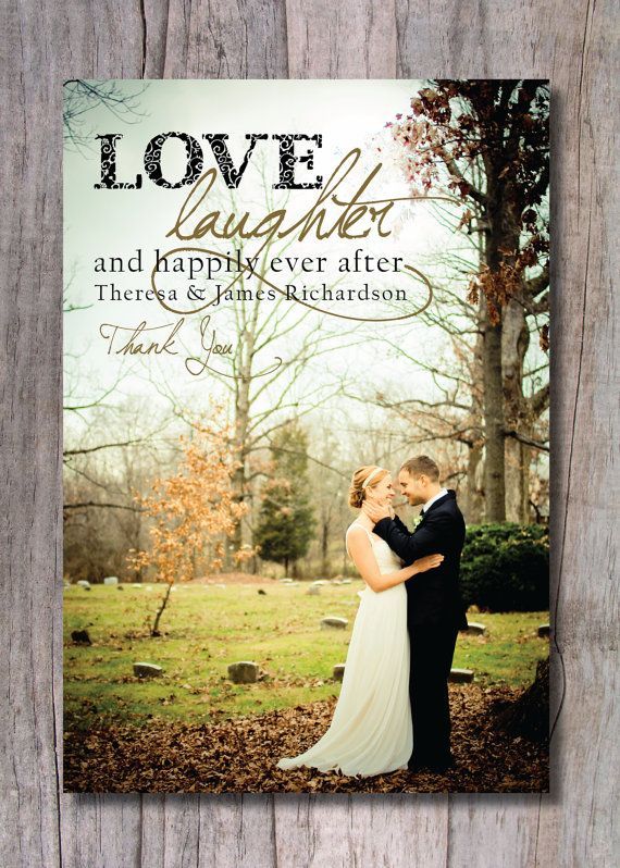 Custom Wedding Thank You Photo Card – Happily Ever After on Etsy, $15.00