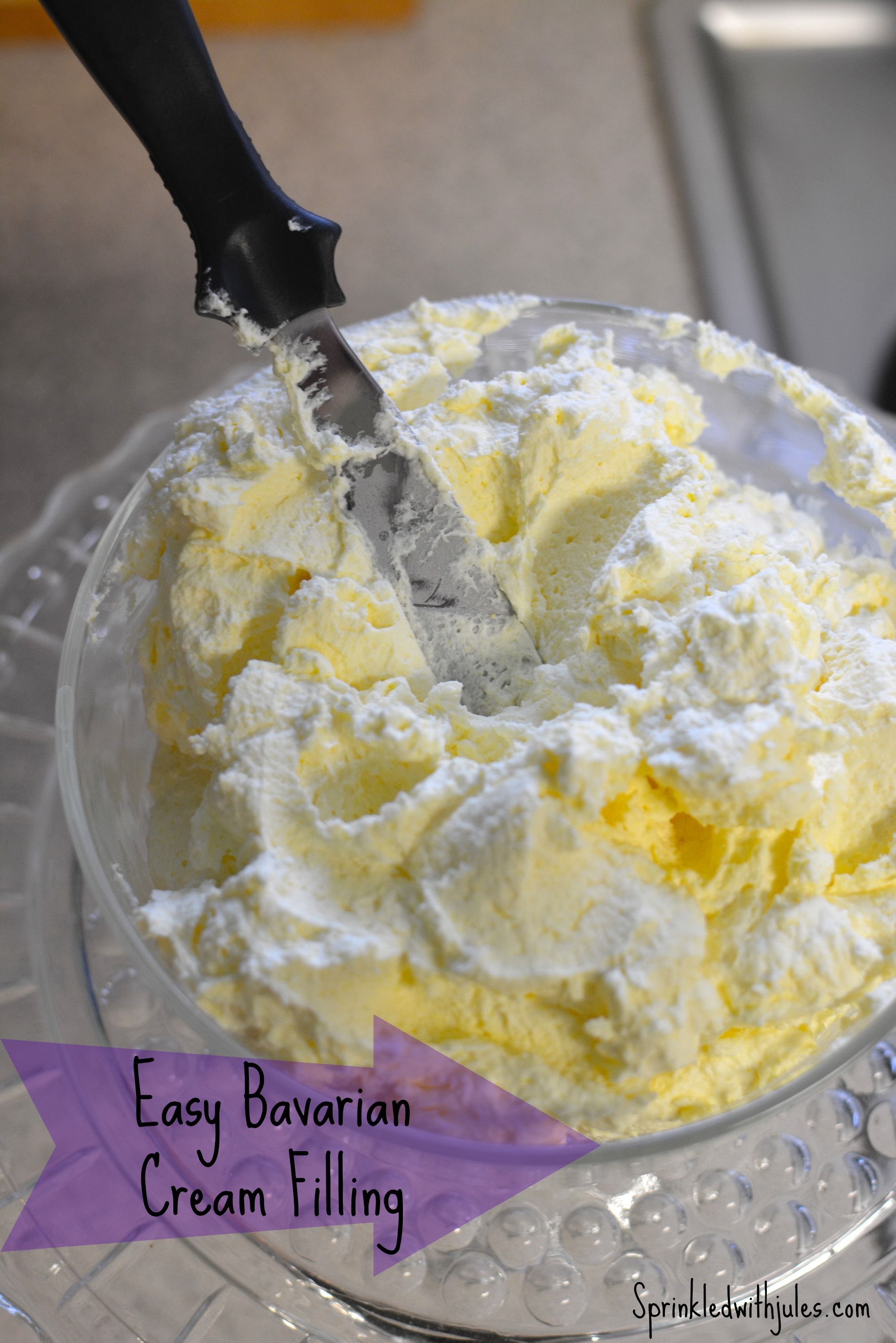 Easy Bavarian Cream Filling! So simple to make, but it makes your cake so much better! Sprinkled With
