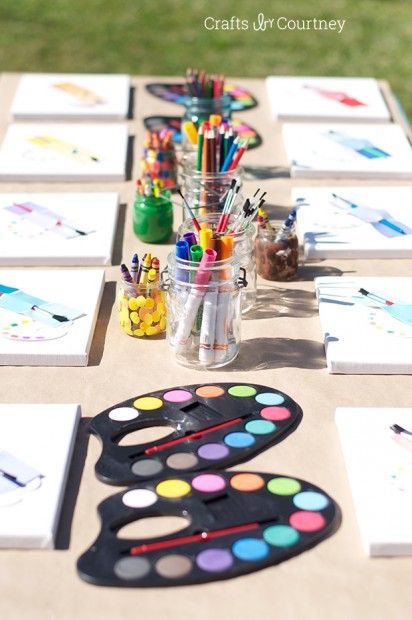 Easy DIY Kids Art Themed Birthday Party – Create an easy craft table on a budget!