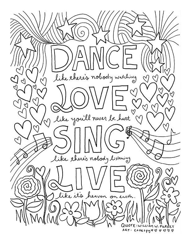 Free Coloring Book Pages for Grown-Ups: Inspiring Quotes