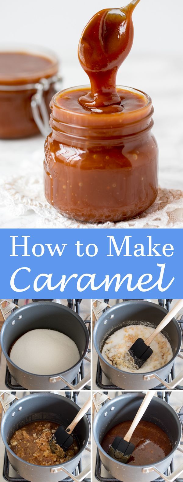 How to make caramel. Perfect for drizzling on cakes and ice cream!