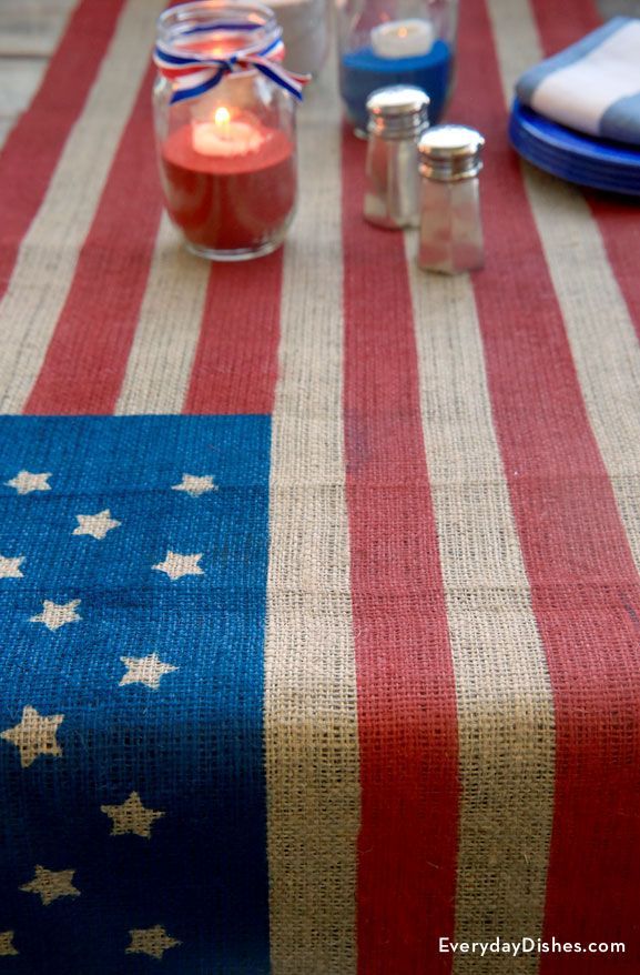 If the 4th of July picnic’s at your house this year, this DIY table runner is the perfect addition for h