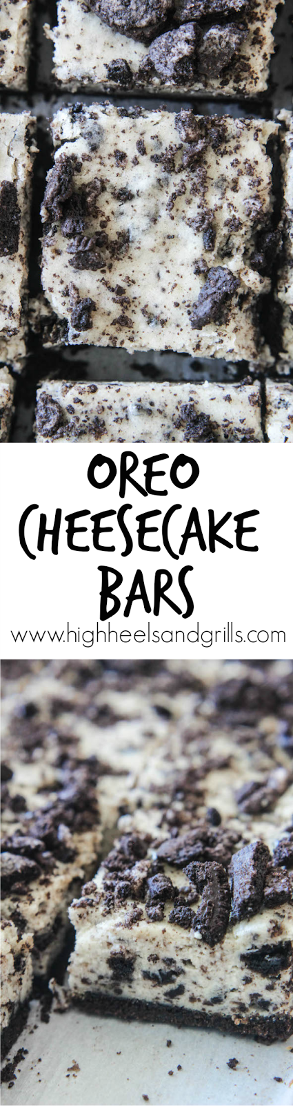 Intimidated by making cheesecake? Start with these Oreo Cheesecake Bars. They’re such an easy dessert! www