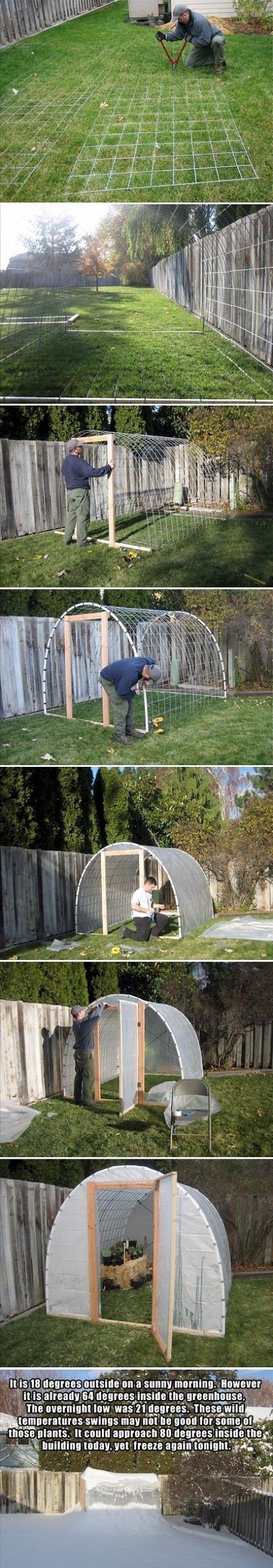 I’ve built one similar to this. No mesh just all PVC! I like the mesh idea. Make Your Own Greenhouse