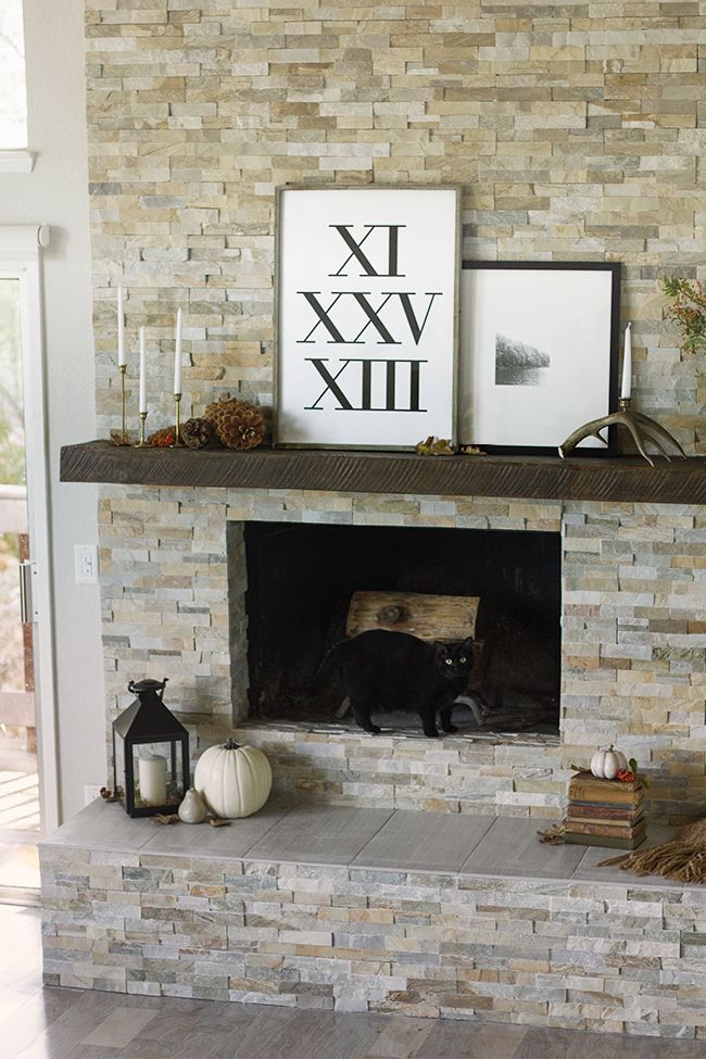 Jenna Sue: The evolution of our living room fireplace {+ more fall decorating}