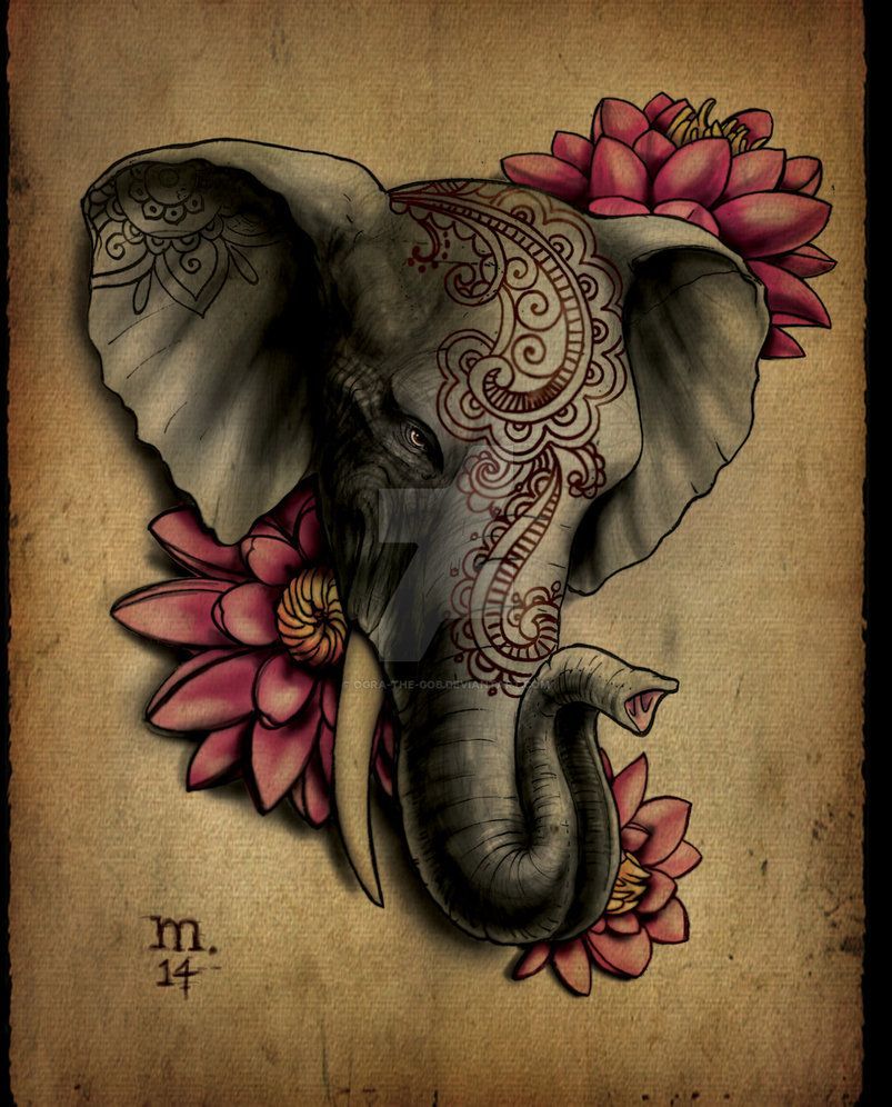 Just a really cool elephant! Love the design with the lotus flowers (although I'm not crazy about bright p