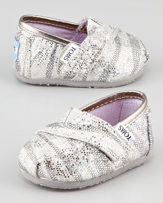 Little Style: TOMS Tiny Zebra-Glitter Slip-On Shoes