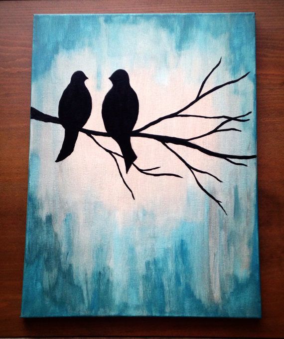 Lovebirds Canvas Painting
