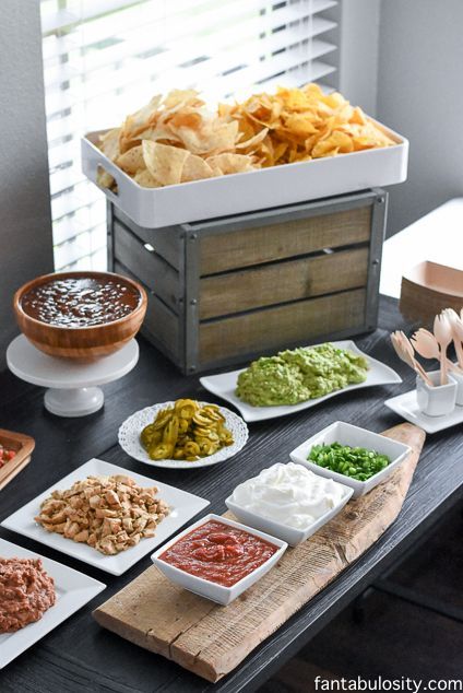Nacho Bar Ideas! She said this was so easy, because you can buy everything pre-made & pre-chopped!