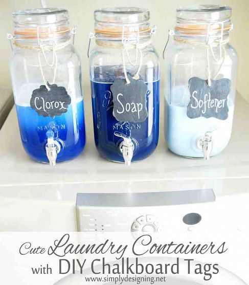 Not a fan of detergent containers? Put your supplies in jars!