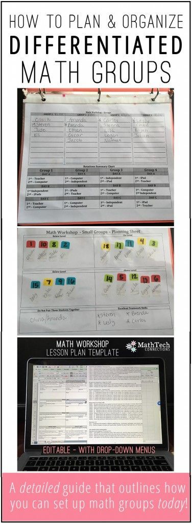 organize differentiated math groups