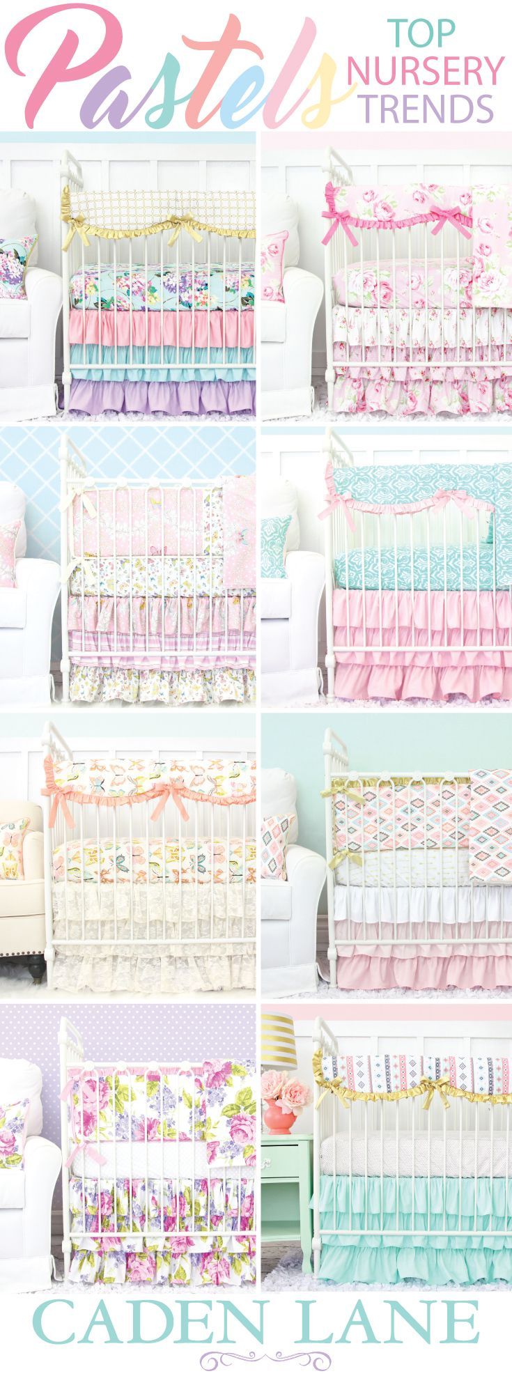 Pastel Baby Bedding comes in all of the most popular colors. Caden Lane has the most amazing baby bedding