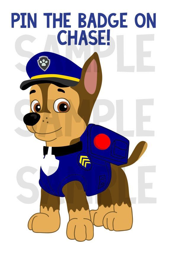 Paw Patrol Party Game! Pin the Badge on Chase! INSTANT DOWNLOAD! on Etsy, $5.00