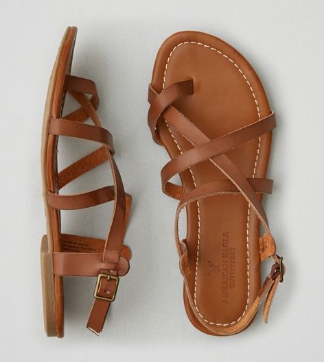 PIN: sjashleymarie //  Brown AEO Strappy Sandal