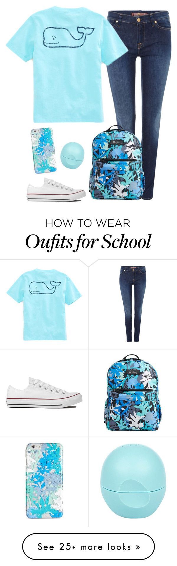 “School//Thuy” by southern-slayers on Polyvore featuring 7 For All Mankind, Vineyard Vines, Converse, Vera