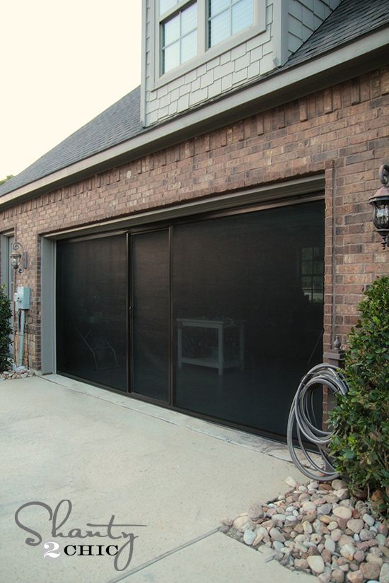 Screen Door for Garage-and you can still put your garage door up or down! Love this!