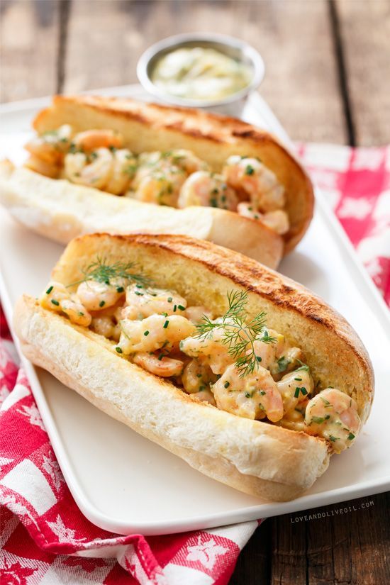 Shrimp Rolls (aka Poor Man’s Lobster Rolls) with homemade Herb Brown Butter Mayo that is TO DIE FOR.