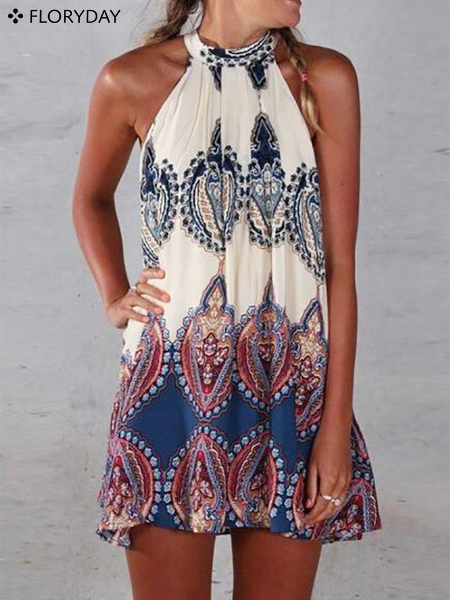 Sleeveless Mini Casual Dress Isn’t this sleeveless mini dress perfect for summer beach? Simple cut wit