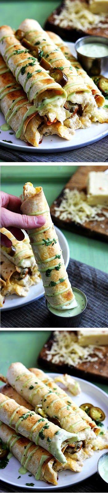 Slow Cooker Jalapeño Popper Chicken Taquitos