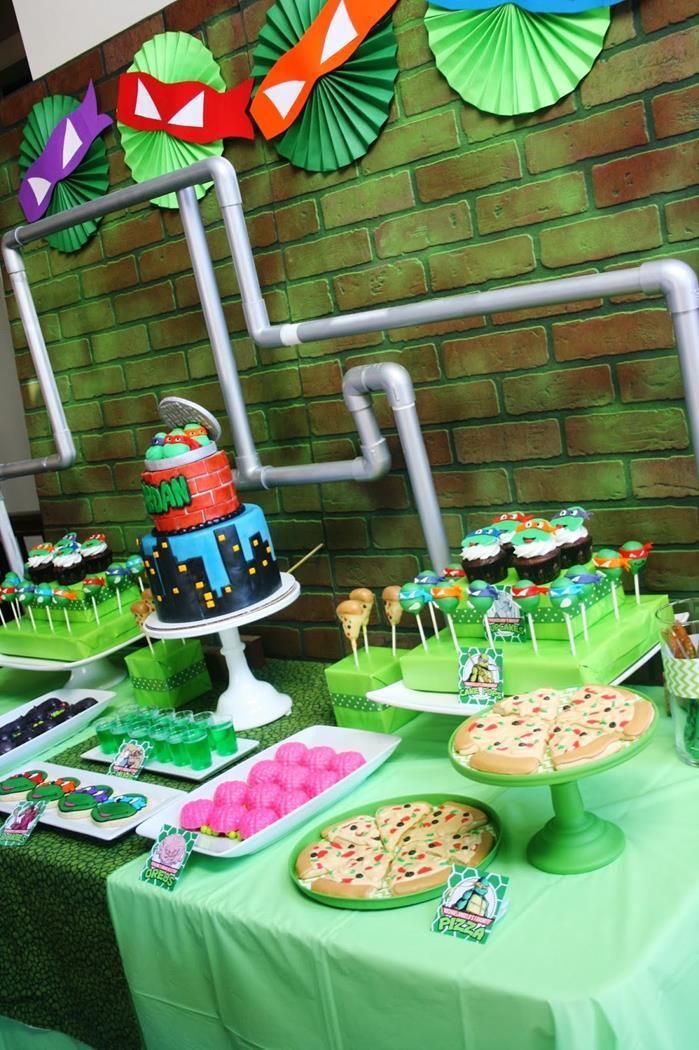 Teenage Mutant Ninja Turtles Party with   Lots of Really Cool Ideas via Kara’s Party Ideas   KarasPartyIde