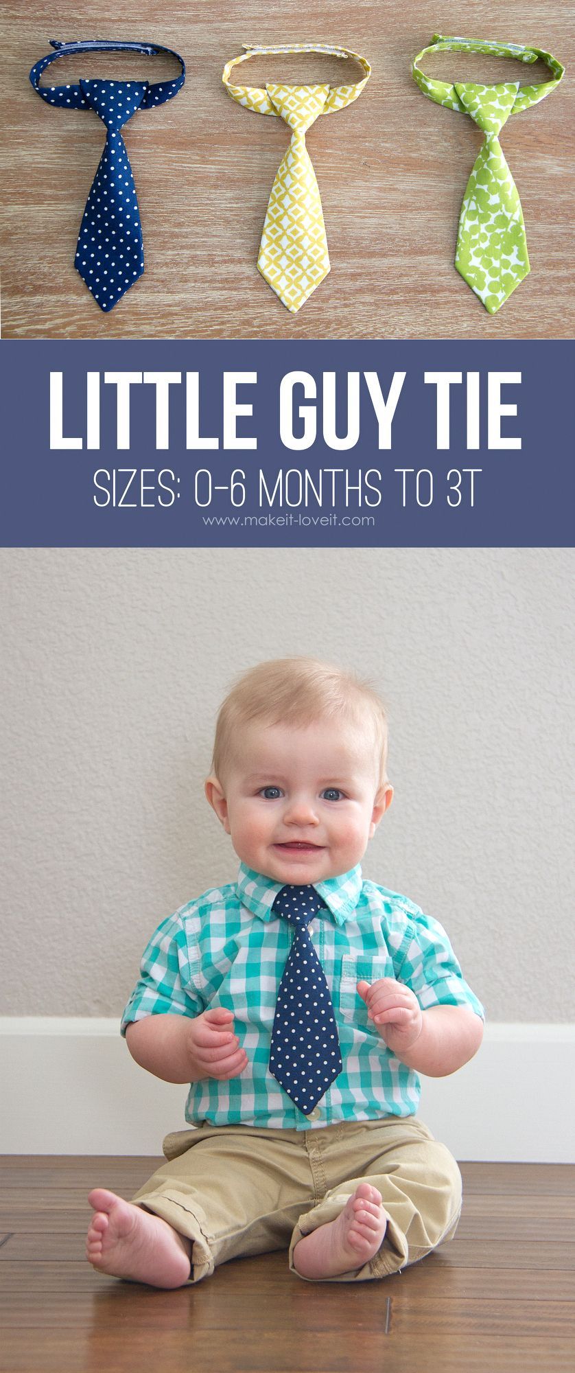 The “Little Guy Neck Tie” — a PDF pattern (sizes 0-3 months – 3T) | via Make It and Love It